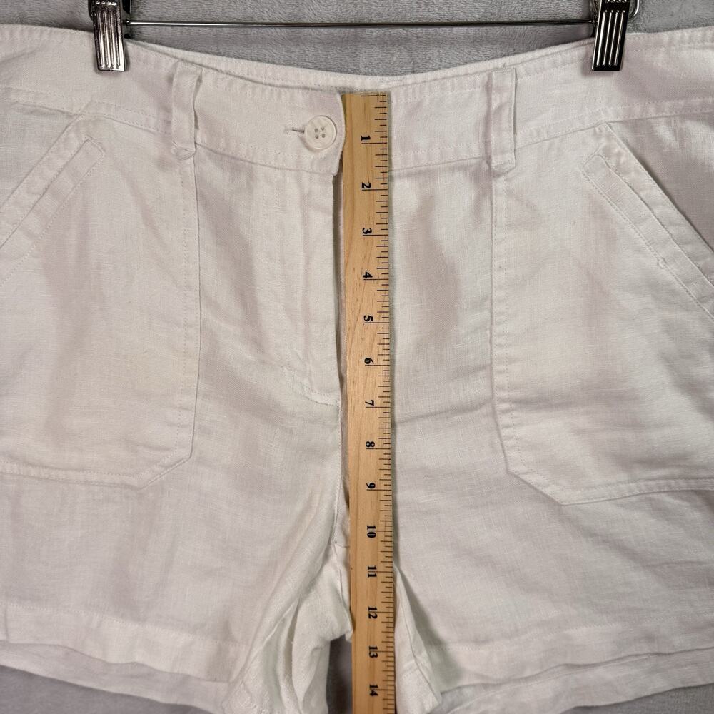 Tommy Bahama 100% Linen Shorts Women's 12 White Resortwear Beach Summer Vacation - Picture 3 of 15